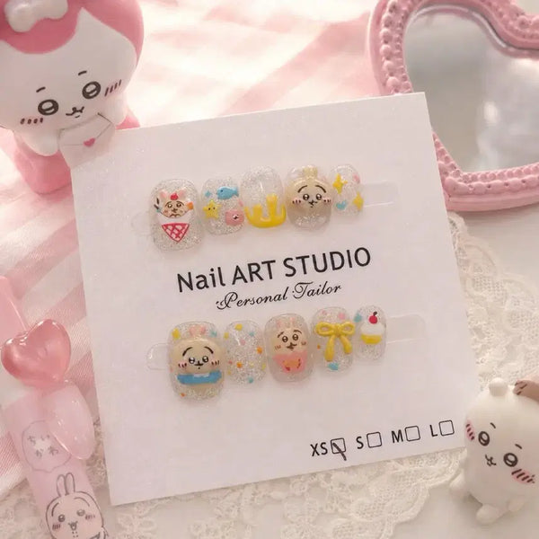[BUNJANG] Handmade Chiikawa Character Nail Tips XS / 치이카와 캐릭터 수제네일팁 xs