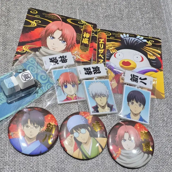 [BUNJANG] Gintama Yoshiwara Pop-up Gintoki, Kagura, Shinpachi, Kamui, Katsura Keychain & Keycap Bundle Set / 은혼 요시와라 팝업 긴토키 증명사진 키링 카구라 신파치 뱃지 카무이 카츠라 키캡 굿즈 정리 미개봉 특전