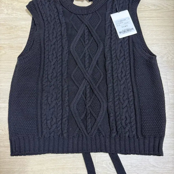[BUNJANG] TIME Cable Knit Wool Vest / [새제품] 타임 케이블 니트 울조끼 F