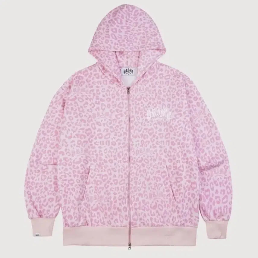 [BUNJANG] Prime Members Pink Leopard Hoodie Zip-Up / 프라임멤버스 핑크 레오파드 후드집업 갸루 히메갸루