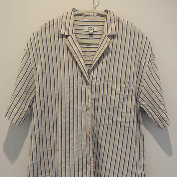 [BUNJANG] COS Striped Shirt Beige / COS 스트라이프 셔츠 베이지