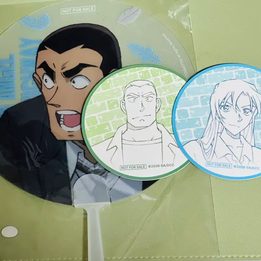 [BUNJANG] Detective Conan Fanbase Popup Exclusive Chihaaya Jugo Bundle Set / 명탐정 코난 팬베이스 팝업 특전 부채 코스터 치하야 쥬고 일괄 판매