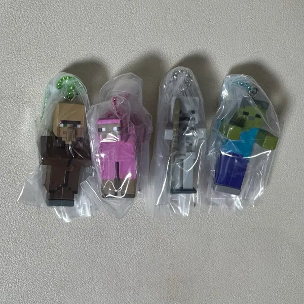 [BUNJANG] Minecraft Character Keychain Set (4 Variations) / 마인크래프트 키링 4종 세트