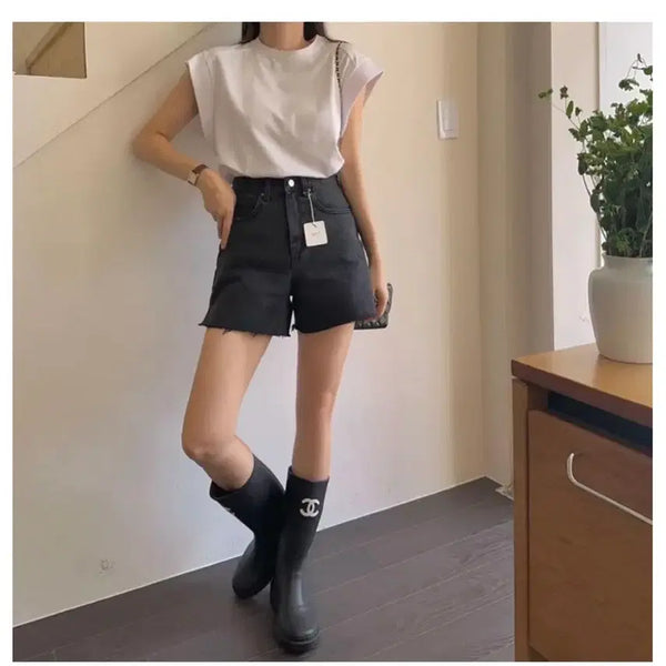 [BUNJANG] Black Denim Shorts M / 흑청반바지 m