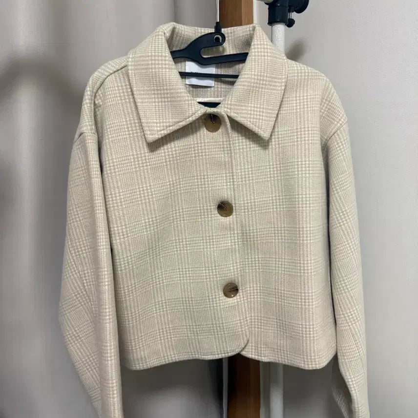 [BUNJANG] Cropped Check Coat / 크롭 체크 코트
