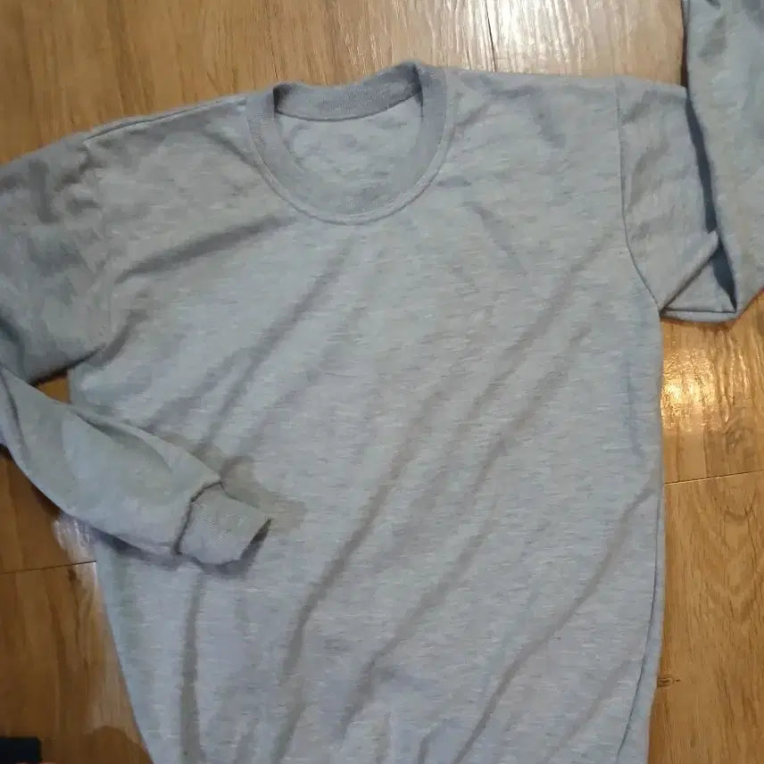 [BUNJANG] Basic Plain Sweatshirt - Grey, Free Size L / 기본 무지 맨투맨 그레이/프리L