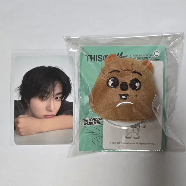 [BUNJANG] Stray Kids Discomfort & That Popup Plush Magnetic Holder GripTok + POB Photocard / 스키즈 디스앤댓 팝업 한쿼카 플러시 마그네틱 홀더 그립톡 한 3만원 특전 포카