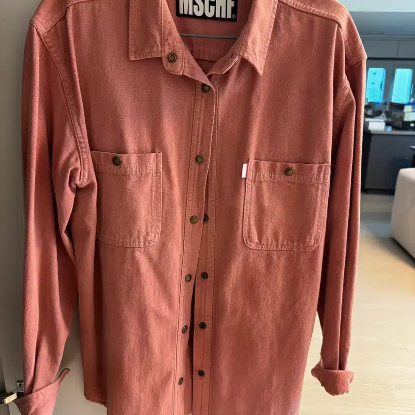 [BUNJANG] MSCHF Long Sleeve Shirt Pink / MSCHF 미스치프 긴팔 셔츠 핑크