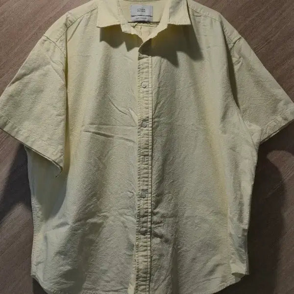 [BUNJANG] AICA Suede Short Sleeve Shirt Yellow / 에이카 스웨이드 반팔 셔츠 옐로우