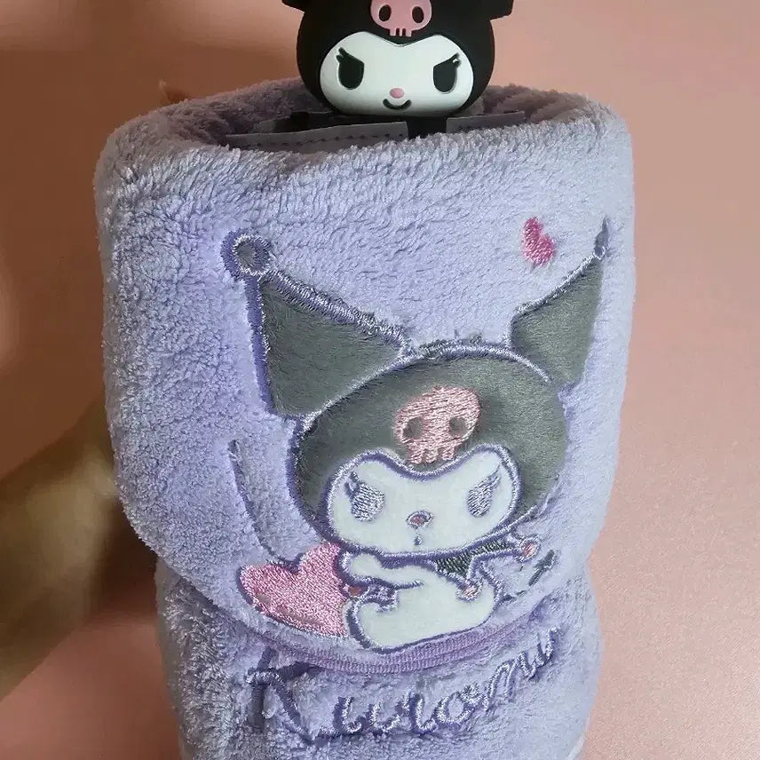 [BUNJANG] Kuromi Mini Towel and Parasol Set / 쿠로미 수건 미니 우양산 세트!