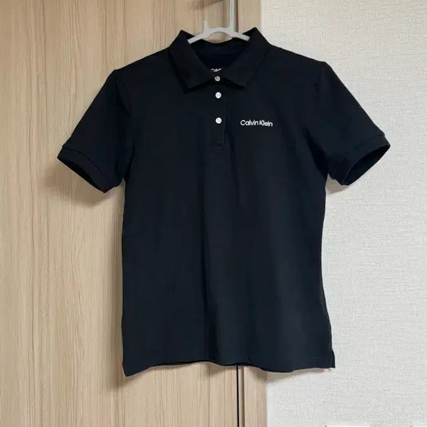 [BUNJANG] Calvin Klein Black Collared Short Sleeve T-Shirt / 캘빈클라인 반팔 카라티 블랙