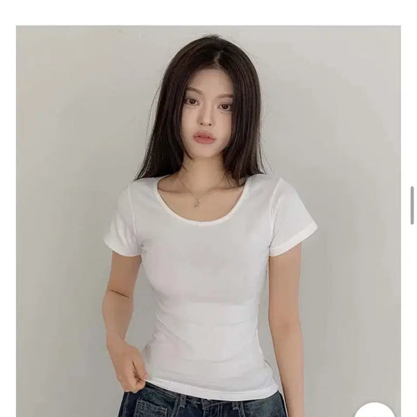[BUNJANG] White Short Sleeve T-Shirt L Size / 에이블리 반팔 티셔츠 화이트 L 새상품