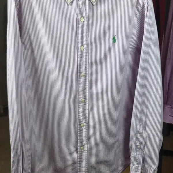 [BUNJANG] Ralph Lauren Purple Stripe Slim Fit Shirt Medium / 랄프로렌 셔츠 M 퍼플 스트라이프 슬림핏