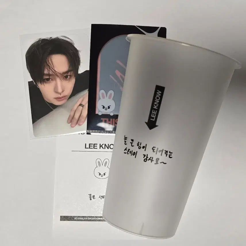 [BUNJANG] Stray Kids SKZ-REPLAY 'Lost Me' Popup Store Minho Entrance Mini L Holder Reusable Cup / 스키즈 디스앤댓 팝업 3만원 구매 특전 포카 리노 입장 미니 L 홀더 리유저블 컵