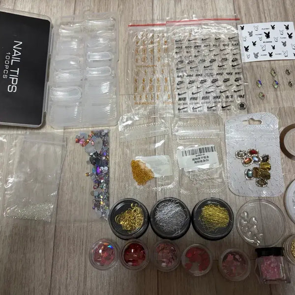 [BUNJANG] Nail Art Supplies Bundle with Nail Dust Collector / 네일파츠 네일재료 일괄 흡진기
