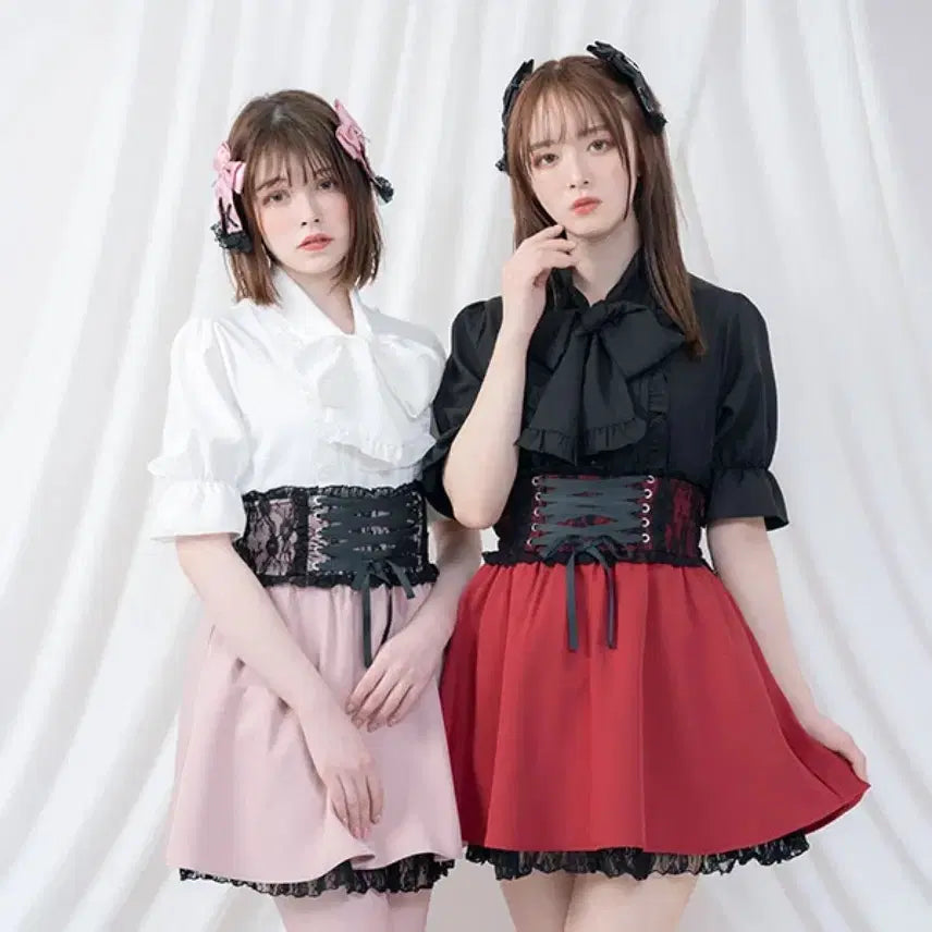 [BUNJANG] Dear My Love Short Sleeve Blouse White (M) / 디어마이러브 반소매 블라우스 화이트 M사이즈 양산형지뢰계