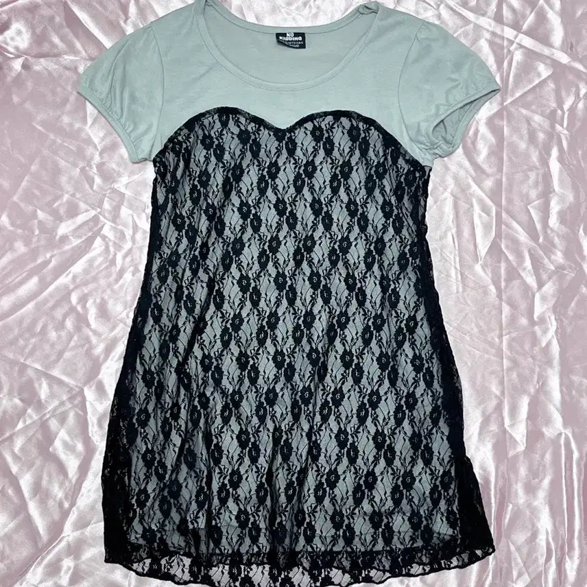 [BUNJANG] Gyaru Lace Layered Mini Dress / 갸루 레이스 레이어드 미니 원피스
