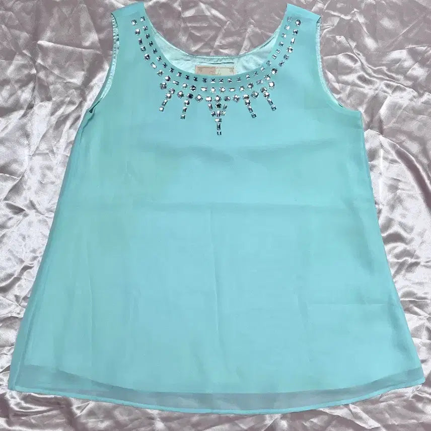 [BUNJANG] Rady Gyaru Bijou Sleeveless Top (Mint) / 레디 라디 갸루 비쥬 민트 슬리브리스