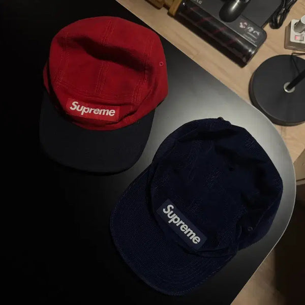 [BUNJANG] Supreme Corduroy Camp Cap Navy / 슈프림 코듀로이 캠프캡 네이비 - 23FW
