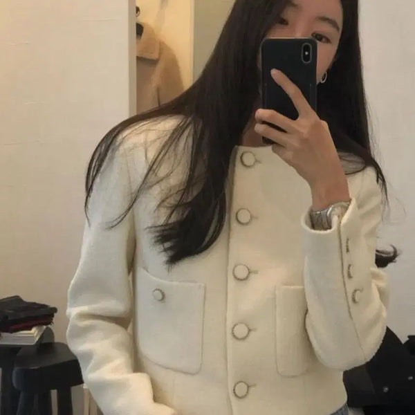 [BUNJANG] SHOP M Duomo Tweed Jacket Ivory / SHOP M 두오모 트위드자켓 아이보리 36