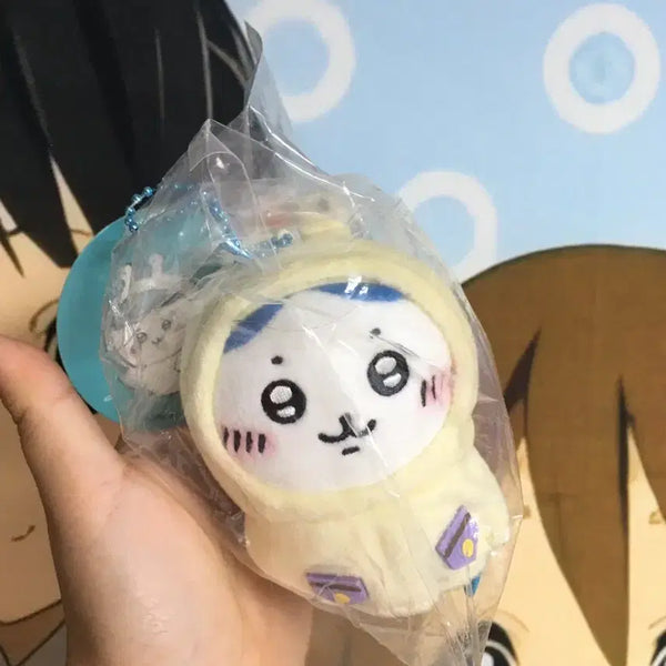 [BUNJANG] Chiikawa Hachiwara Raincoat Mascot Keyring (Sealed) / (미개봉)치이카와 하치와레 우비 마스코트 먼작귀 키링