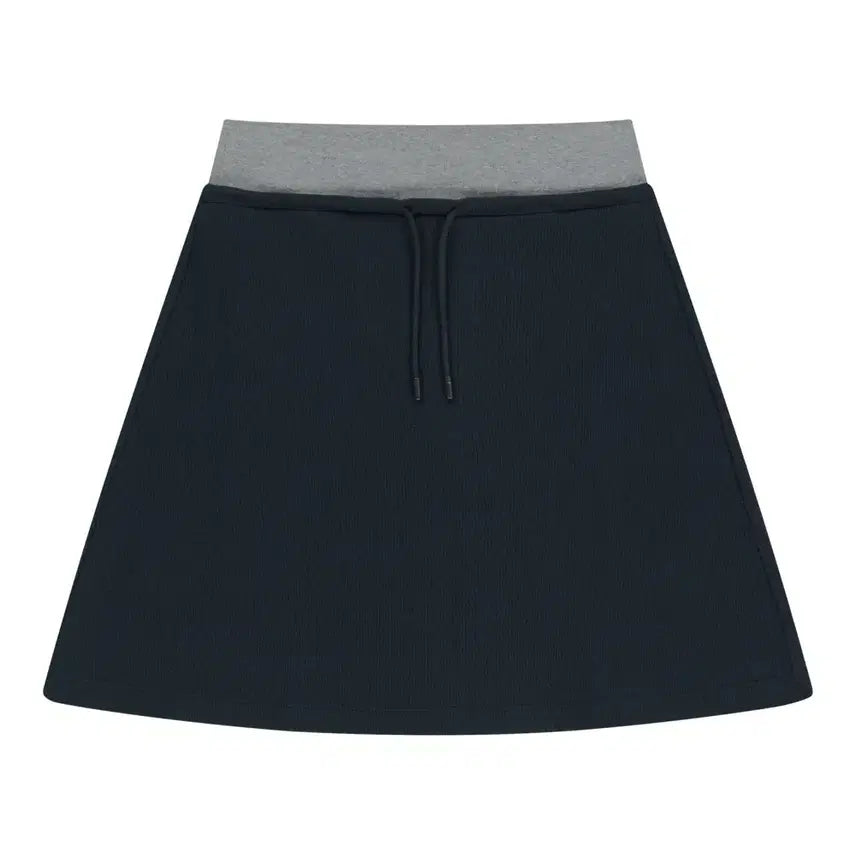 [BUNJANG] COYSEIO Mini Waffle A-Line Skirt Navy / COYSEIO 코이세이오 038 미니 와플 에이라인 스커트 네이비