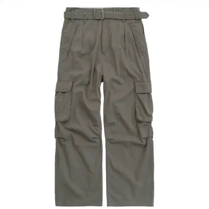 [BUNJANG] Polythene Belted Cargo Pants (1.2v) Olive Grey / (3)폴리테루 벨티드 카고 팬츠 1.2v 올리브 그레이