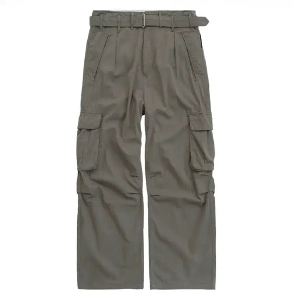 [BUNJANG] Polythene Belted Cargo Pants (1.2v) Olive Grey / (3)폴리테루 벨티드 카고 팬츠 1.2v 올리브 그레이