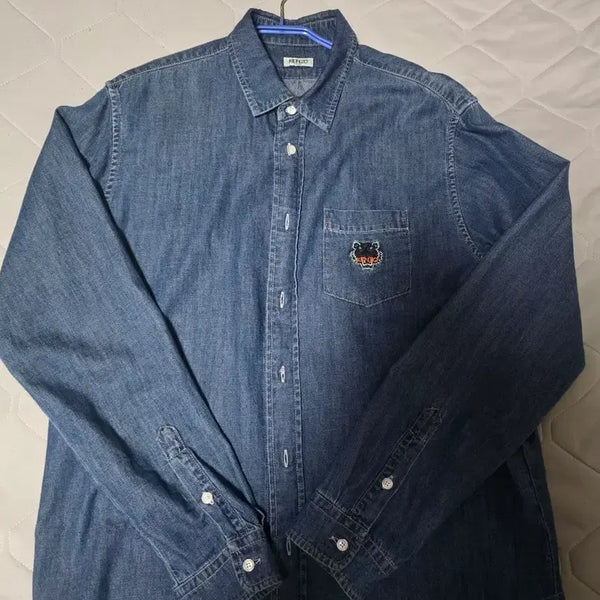 [BUNJANG] Kenzo Tiger Denim Shirt / [L] 겐조 타이거 데님 중청 셔츠 청남방