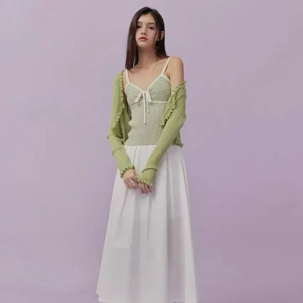 [BUNJANG] Twee Soyes Cardigan Light Green / 트위 소이즈 가디건 라이트그린 (택o)