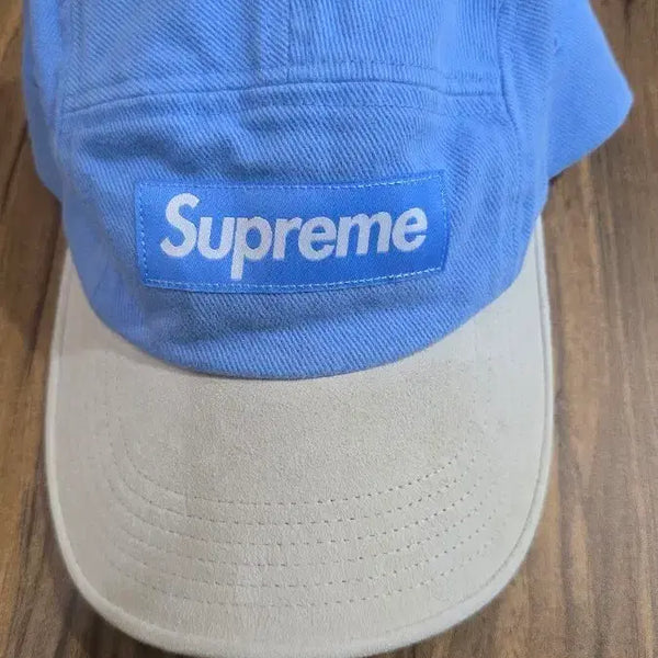[BUNJANG] Supreme Suede Visor Camp Cap Light Blue 23SS / 슈프림 스웨이드 바이저 캠프캡 라이트 블루 - 23SS