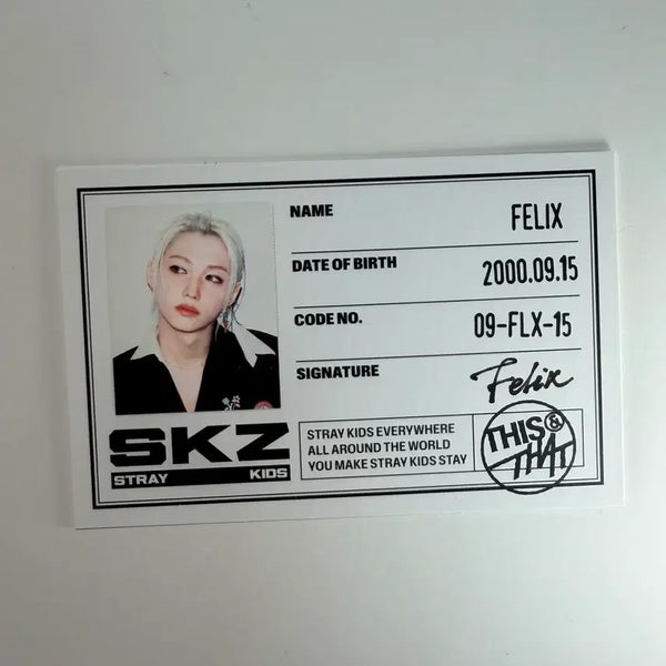 [BUNJANG] Stray Kids THIS & THAT Felix ID Card THIS Ver. / 스트레이 키즈 디스앤댓 THIS ver. 필릭스 ID카드