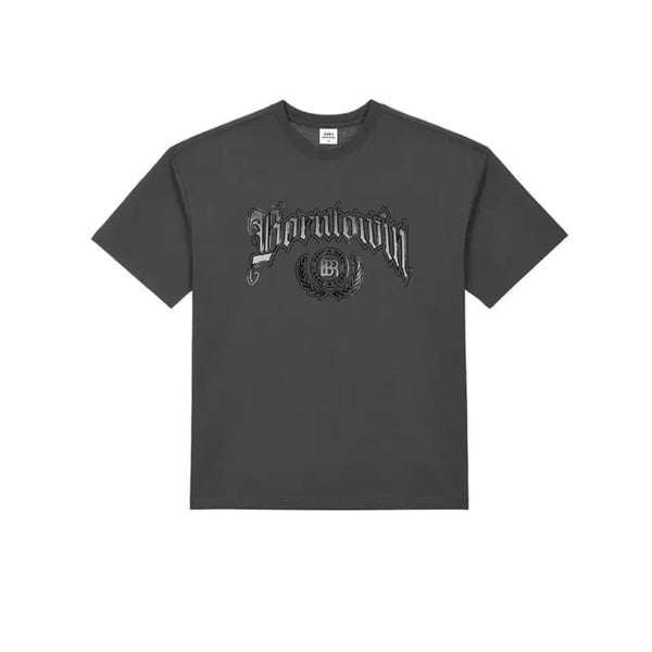 [BUNJANG] Born to Win Emblem Logo T-Shirt Charcoal / (새상품) 본투윈 반팔 엠블럼 로고 세미 오버핏 차콜