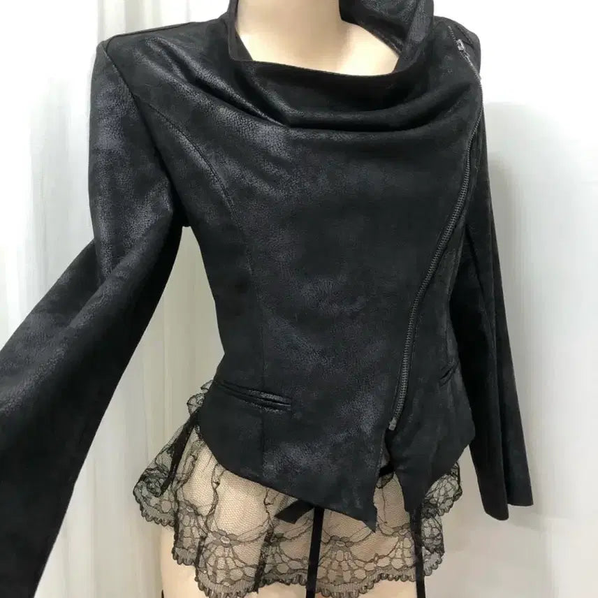[BUNJANG] Drape Leather Jacket / 드레이프 레더 자켓