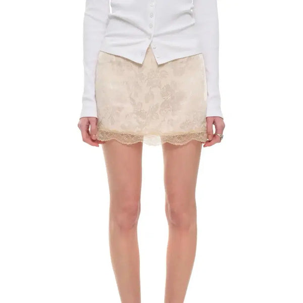 [BUNJANG] Too Much Tax Lace Mini Slip Skirt Light Pink / 투머치택스 레이스 미니 슬립 스커트 라이트 핑크 S사이즈