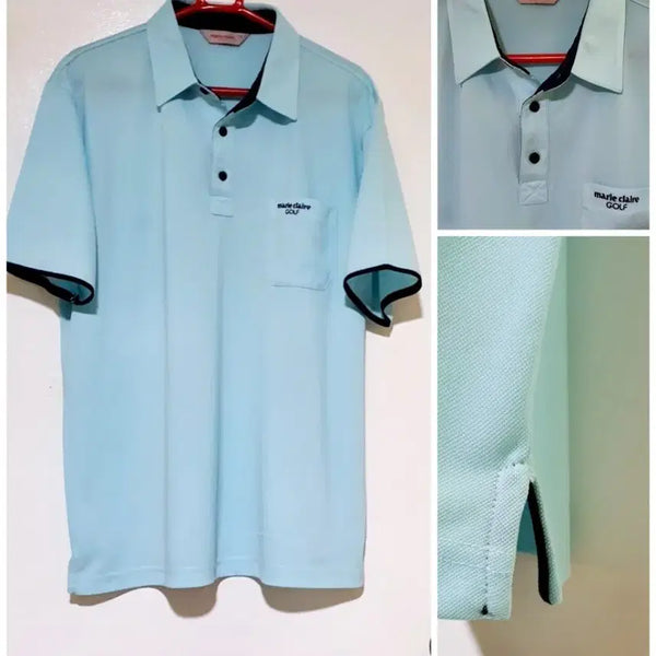 [BUNJANG] Marie Claire Golf Light Blue Short-Sleeve Polo Shirt / 마리끌레르 골프 반팔 카라티 라이트블루