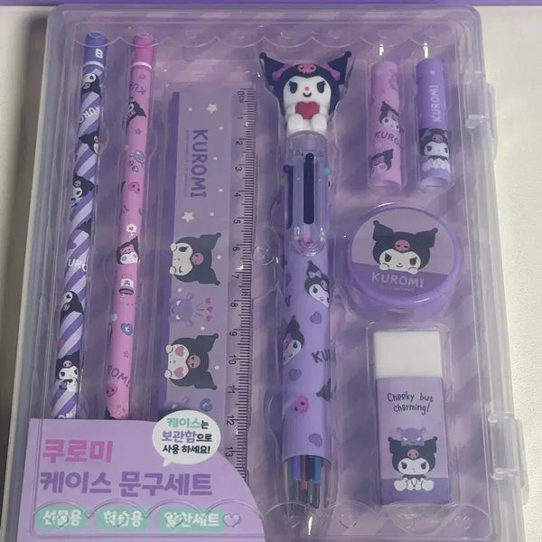[BUNJANG] Kuromi Case Stationery Set / 쿠로미 케이스 문구세트