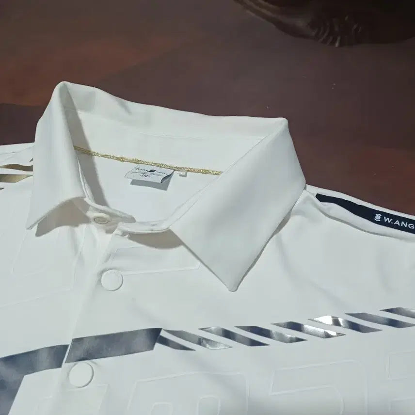 [BUNJANG] Wider Angle Men's Golf Wear White Logo Polo Shirt / 와이드앵글 가슴반품 57  기장77   105이상