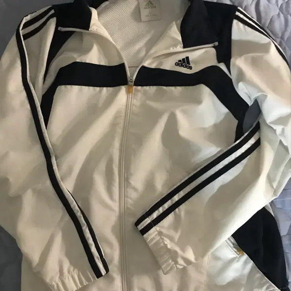 [BUNJANG] Vintage Adidas White Track Jacket Zip-Up / 빈티지 아디다스 화이트 바람막이집업