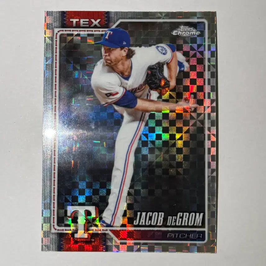 [BUNJANG] Texas Rangers Jacob deGrom 2023 Topps Chrome MLB Baseball Card / 텍사스 레인저스 제이콥 디그롬 엑스프렉터 탑스크롬 MLB 야구 카드