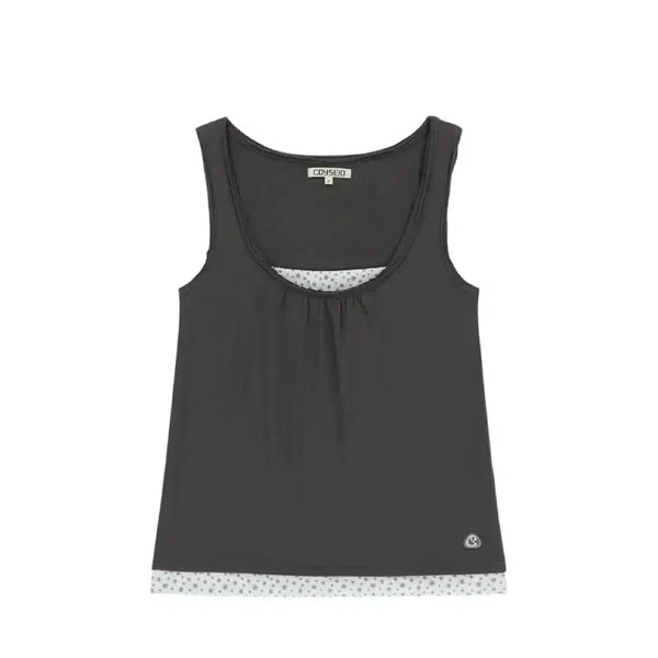 [BUNJANG] Koiseio DUDU Layered Tank Top Charcoal Size 2 / 코이세이오 dudu 레이어드 나시 차콜 2사이즈