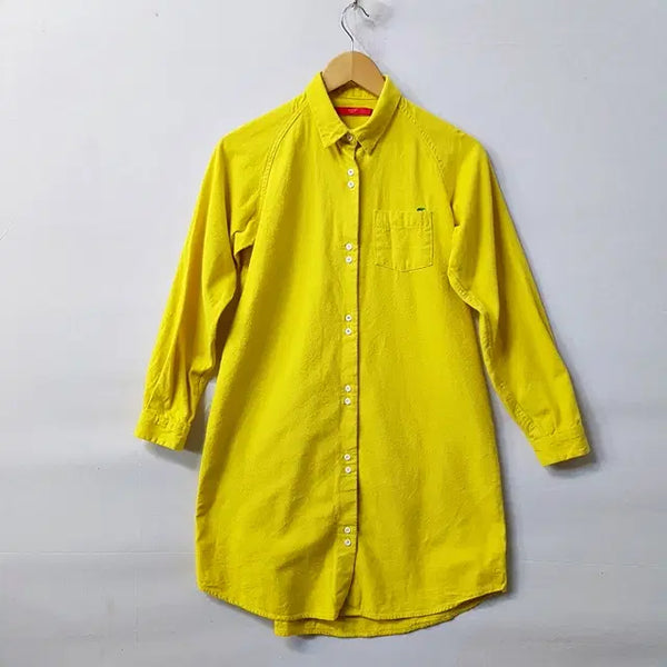 [BUNJANG] Graniph Cotton Fleece Dress Yellow / graniph 기모면 원피스 옐로우