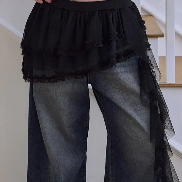 [BUNJANG] Rose Franz Lace Layered Mini Skirt / 로제프란츠 Lace Layered Mini Skirt