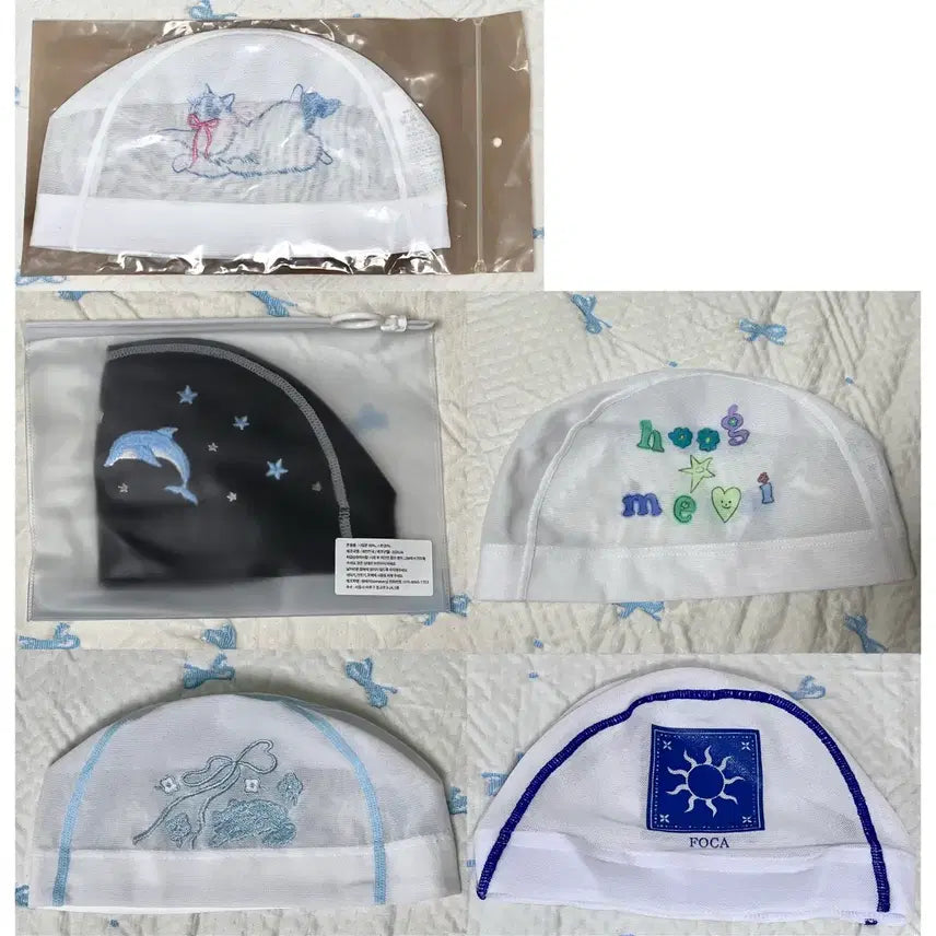 [BUNJANG] Mesh Swim Caps (5) & Waterproof Bag (1) / 메쉬 수모 5개 & 풀타임 방수 보게또 1개