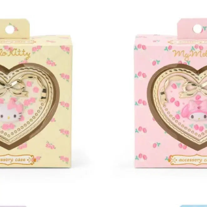 [BUNJANG] Sanrio Hello Kitty My Melody Heart Mirror Storage Box Bundle Set / (일괄) 산리오 헬로키티 마이멜로디 하트 미러 보관함