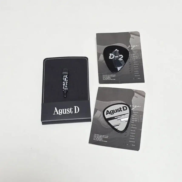 [BUNJANG] BTS Suga Guitar Pick & Microphone Badge Set / all) 슈가 뱃지 방탄 민윤기 기타피크 마이크 suga bts badge