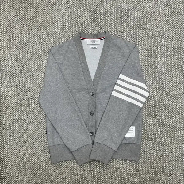 [BUNJANG] Thom Browne V-Neck Cotton Cardigan Grey / [S급/25년식] 톰브라운 사선완장 브이넥 코튼 그레이 가디건 44