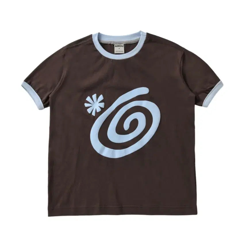 [BUNJANG] Amou Molly Ringer T-Shirt Brown / 아모우 몰리 링거 티셔츠 브라운
