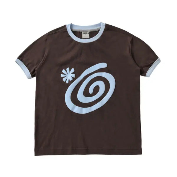 [BUNJANG] Amou Molly Ringer T-Shirt Brown / 아모우 몰리 링거 티셔츠 브라운