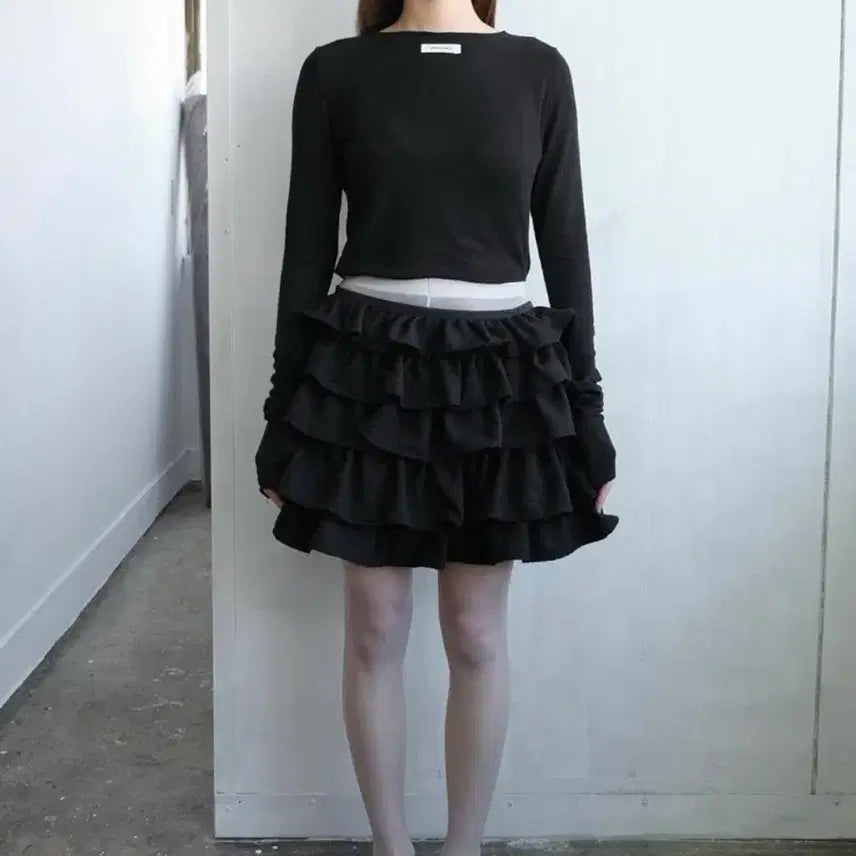 [BUNJANG] Soonji Heavy Flare Skirt Black / SOONJI 순지 헤비 플레어 스커트 블랙